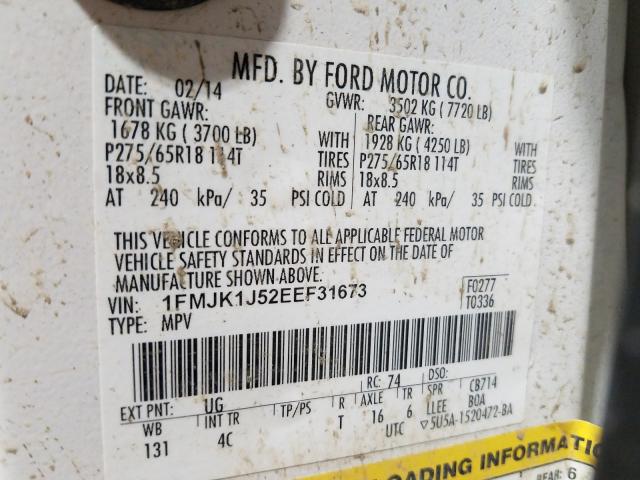 Photo 9 VIN: 1FMJK1J52EEF31673 - FORD EXPEDITION 