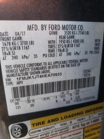 Photo 13 VIN: 1FMJK1JT4HEA70933 - FORD EXPEDITION 