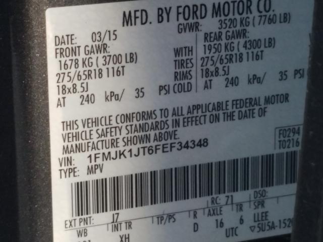 Photo 9 VIN: 1FMJK1JT6FEF34348 - FORD EXPEDITION 