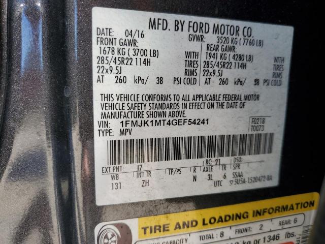 Photo 12 VIN: 1FMJK1MT4GEF54241 - FORD EXPEDITION 