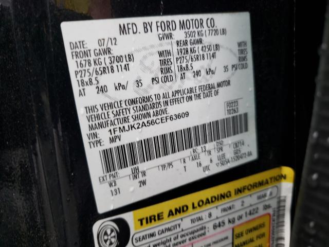 Photo 9 VIN: 1FMJK2A56CEF63609 - FORD EXPEDITION 