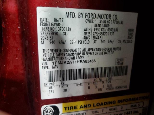 Photo 12 VIN: 1FMJK2AT1HEA83466 - FORD EXPEDITION 