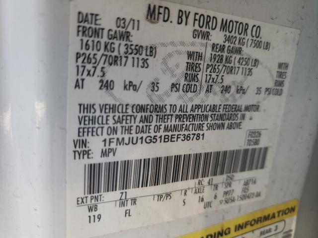 Photo 9 VIN: 1FMJU1G51BEF36781 - FORD EXPEDITION 