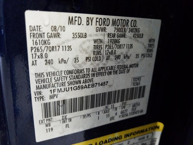 Photo 9 VIN: 1FMJU1G59AEB71457 - FORD EXPEDITION 