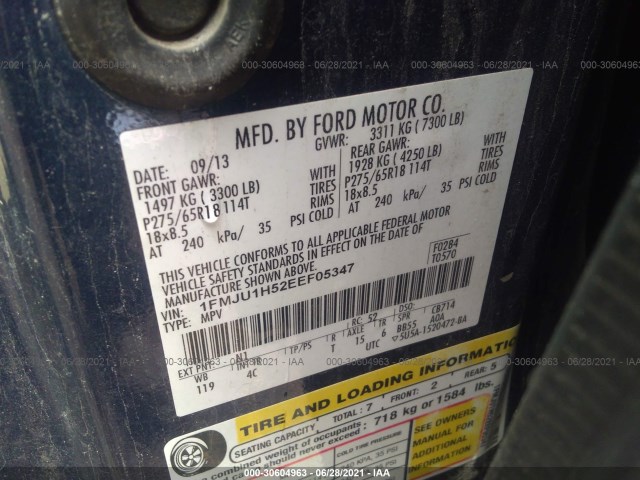 Photo 8 VIN: 1FMJU1H52EEF05347 - FORD EXPEDITION 