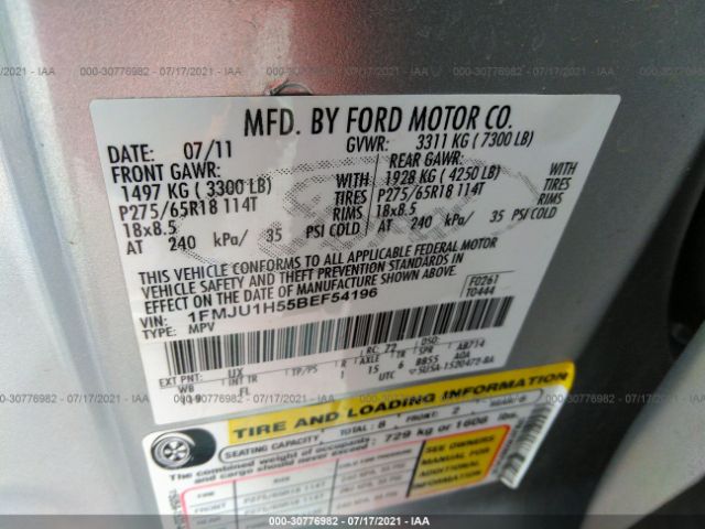 Photo 8 VIN: 1FMJU1H55BEF54196 - FORD EXPEDITION 