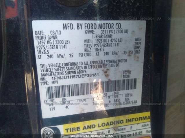 Photo 8 VIN: 1FMJU1H57DEF38181 - FORD EXPEDITION 