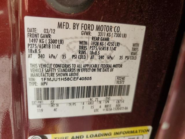 Photo 12 VIN: 1FMJU1H58CEF40505 - FORD EXPEDITION 