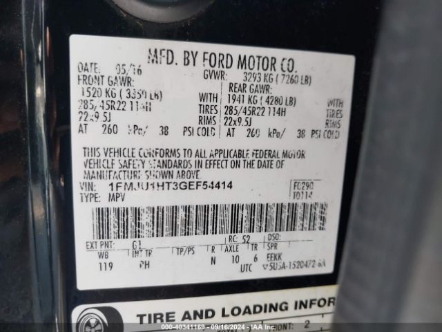 Photo 8 VIN: 1FMJU1HT3GEF54414 - FORD EXPEDITION 