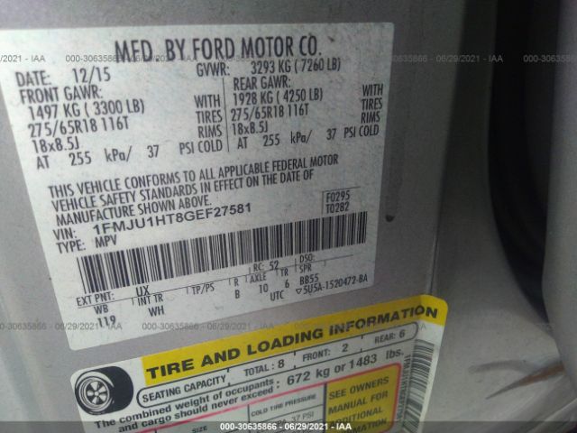 Photo 8 VIN: 1FMJU1HT8GEF27581 - FORD EXPEDITION 