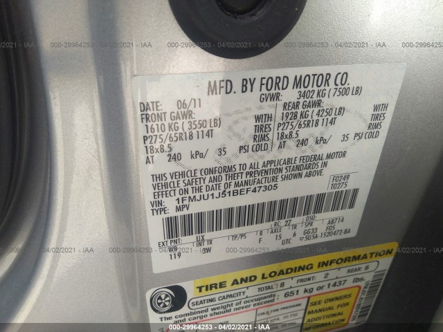 Photo 8 VIN: 1FMJU1J51BEF47305 - FORD EXPEDITION 