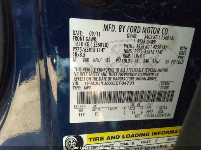 Photo 8 VIN: 1FMJU1J5XCEF04731 - FORD EXPEDITION 