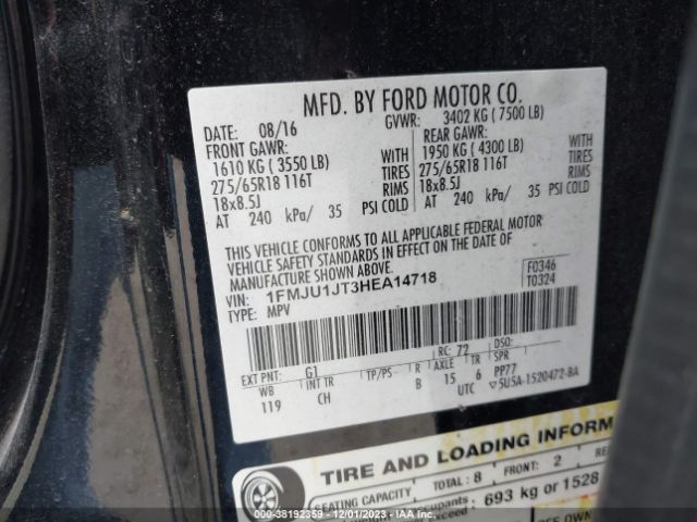 Photo 8 VIN: 1FMJU1JT3HEA14718 - FORD EXPEDITION 