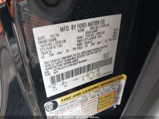 Photo 8 VIN: 1FMJU1JT6GEF55969 - FORD EXPEDITION 