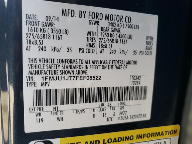 Photo 9 VIN: 1FMJU1JT7FEF06522 - FORD EXPEDITION 