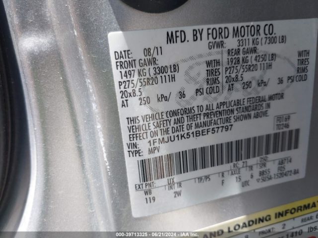 Photo 8 VIN: 1FMJU1K51BEF57797 - FORD EXPEDITION 