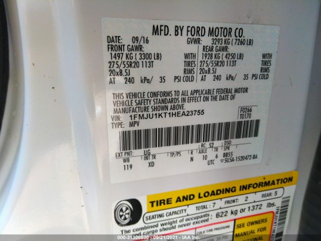 Photo 8 VIN: 1FMJU1KT1HEA23755 - FORD EXPEDITION 