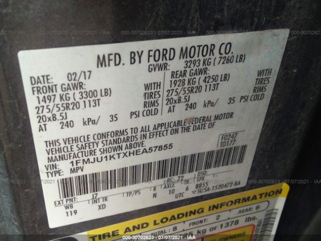 Photo 8 VIN: 1FMJU1KTXHEA57855 - FORD EXPEDITION 