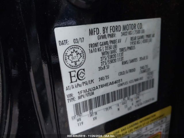 Photo 8 VIN: 1FMJU2AT6HEA64051 - FORD EXPEDITION 