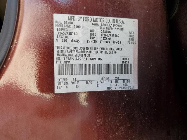 Photo 11 VIN: 1FMNU42S61EA09186 - FORD EXCURSION 