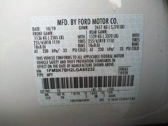 Photo 9 VIN: 1FMSK7BH2LGA95232 - FORD EXPLORER 