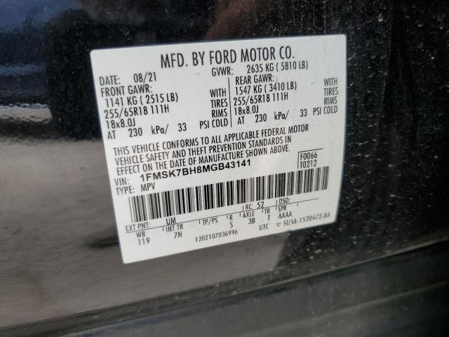 Photo 12 VIN: 1FMSK7BH8MGB43141 - FORD EXPLORER 