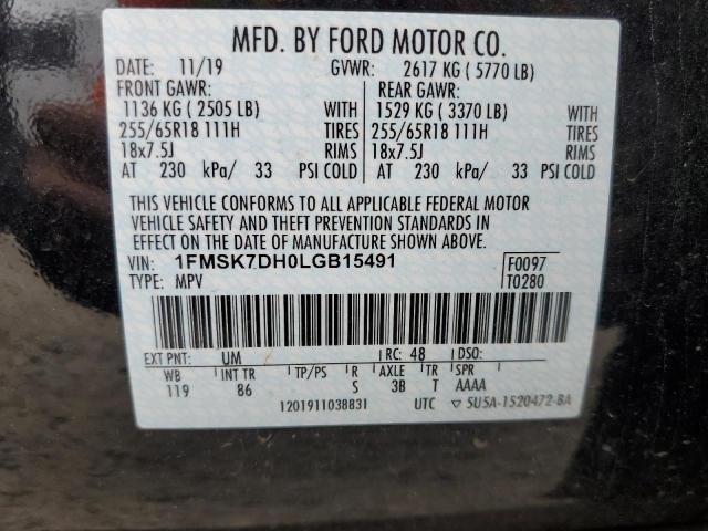 Photo 12 VIN: 1FMSK7DH0LGB15491 - FORD EXPLORER X 