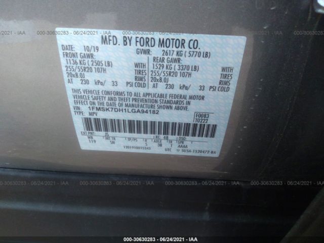 Photo 8 VIN: 1FMSK7DH1LGA94182 - FORD EXPLORER 