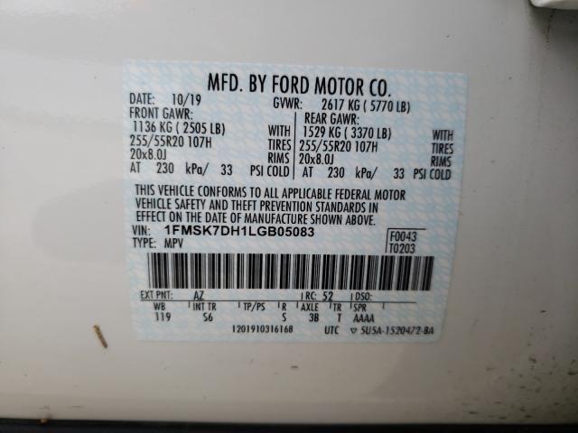 Photo 9 VIN: 1FMSK7DH1LGB05083 - FORD EXPLORER X 