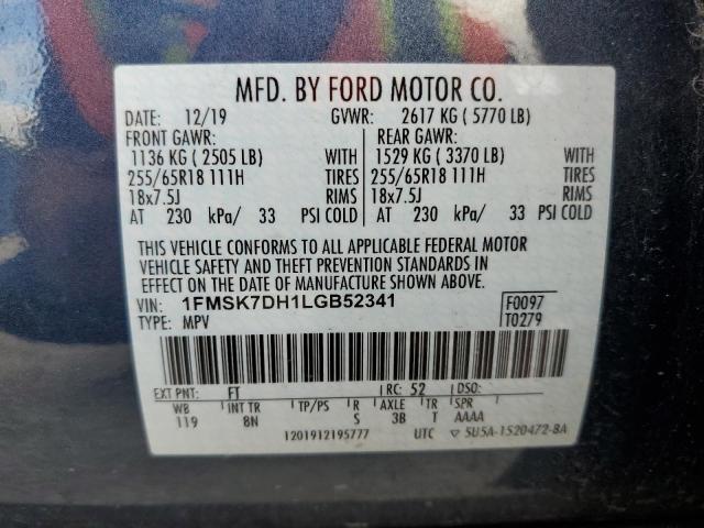 Photo 12 VIN: 1FMSK7DH1LGB52341 - FORD EXPLORER 