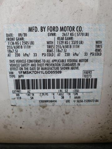 Photo 13 VIN: 1FMSK7DH1LGD05509 - FORD EXPLORER X 