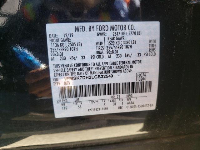 Photo 9 VIN: 1FMSK7DH2LGB32549 - FORD EXPLORER X 