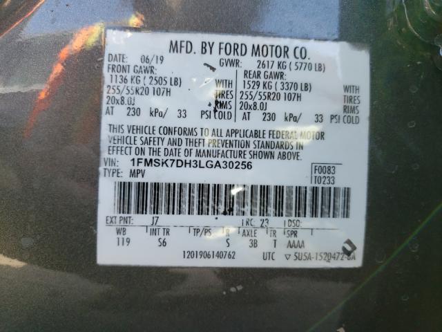 Photo 9 VIN: 1FMSK7DH3LGA30256 - FORD EXPLORER X 