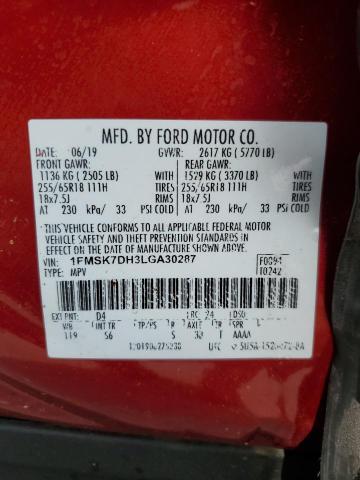 Photo 12 VIN: 1FMSK7DH3LGA30287 - FORD EXPLORER X 