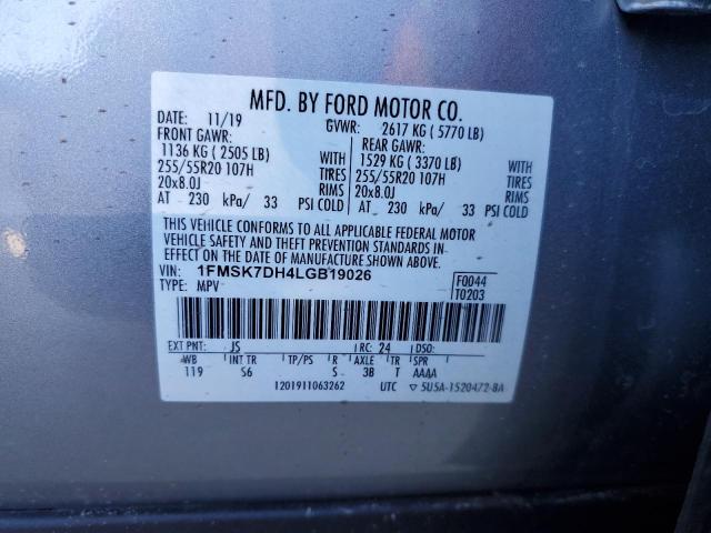 Photo 12 VIN: 1FMSK7DH4LGB19026 - FORD EXPLORER 