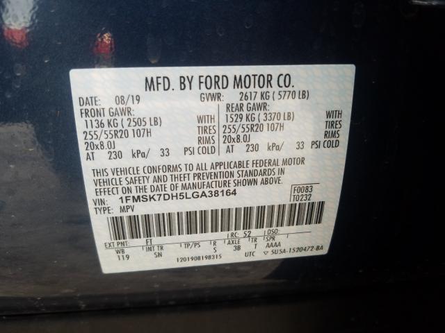 Photo 9 VIN: 1FMSK7DH5LGA38164 - FORD EXPLORER X 