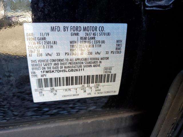 Photo 12 VIN: 1FMSK7DH5LGB26311 - FORD EXPLORER X 