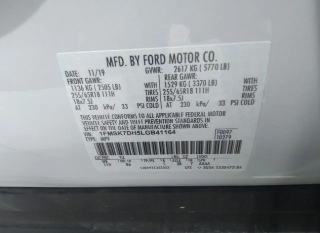 Photo 8 VIN: 1FMSK7DH5LGB41164 - FORD EXPLORER 