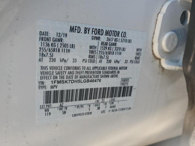 Photo 12 VIN: 1FMSK7DH5LGB46476 - FORD EXPLORER X 