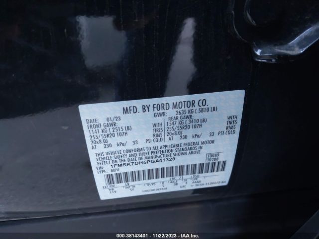 Photo 8 VIN: 1FMSK7DH5PGA41328 - FORD EXPLORER 