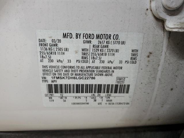 Photo 12 VIN: 1FMSK7DH6LGC22786 - FORD EXPLORER X 