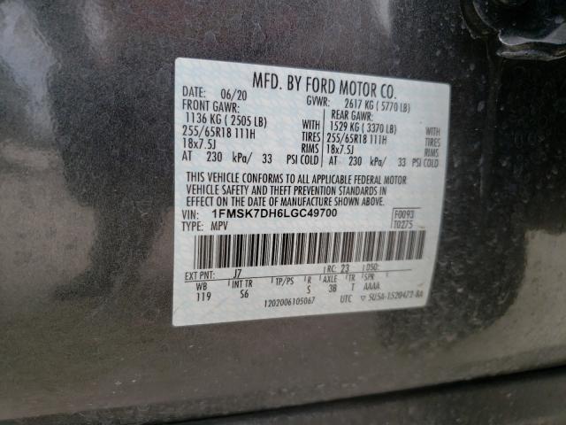 Photo 9 VIN: 1FMSK7DH6LGC49700 - FORD EXPLORER X 