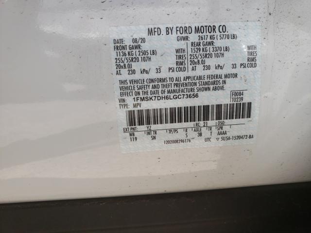 Photo 9 VIN: 1FMSK7DH6LGC73656 - FORD EXPLORER X 