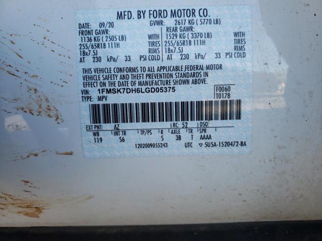 Photo 12 VIN: 1FMSK7DH6LGD05375 - FORD EXPLORER X 