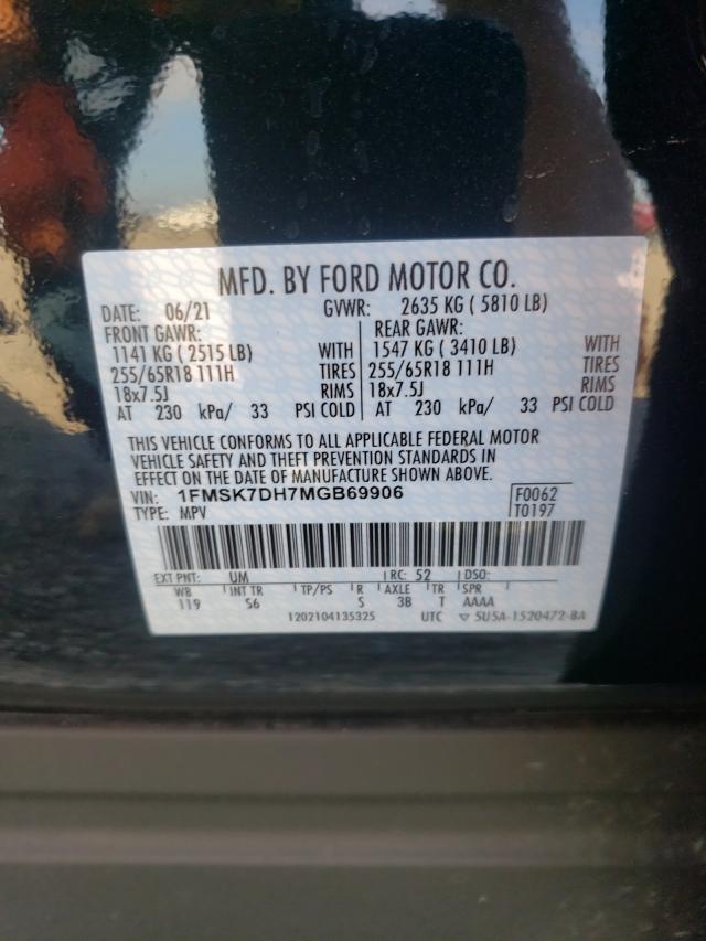 Photo 9 VIN: 1FMSK7DH7MGB69906 - FORD EXPLORER X 