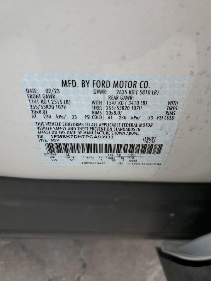 Photo 12 VIN: 1FMSK7DH7PGA93933 - FORD EXPLORER 