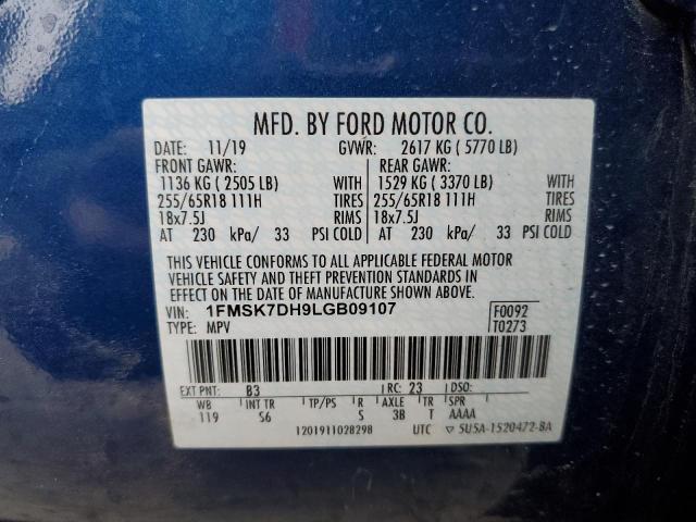 Photo 12 VIN: 1FMSK7DH9LGB09107 - FORD EXPLORER X 