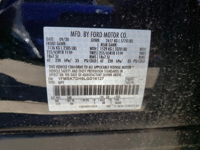 Photo 9 VIN: 1FMSK7DH9LGD16127 - FORD EXPLORER X 