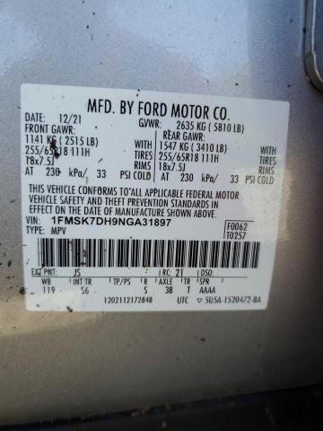 Photo 13 VIN: 1FMSK7DH9NGA31897 - FORD EXPLORER X 