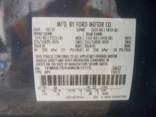 Photo 3 VIN: 1FMSK7DHXMGB12115 - FORD EXPLORER X 